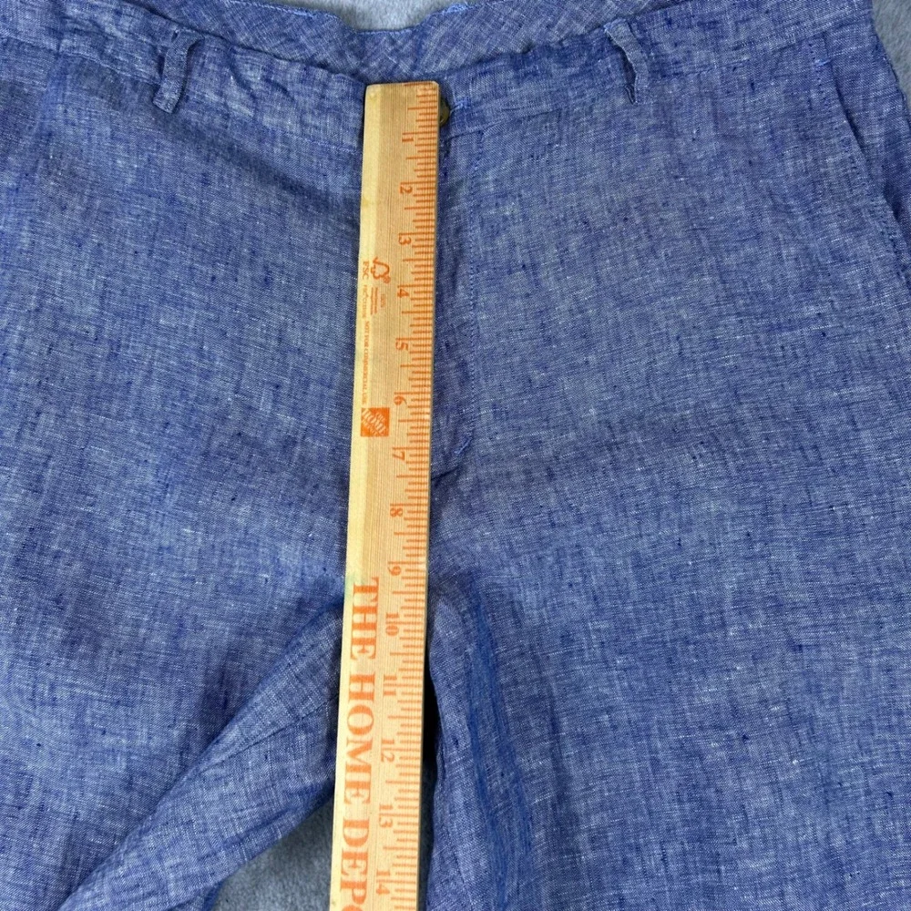 Tasso Elba pants men's 36x32 100 linen  summer resort luxury blue